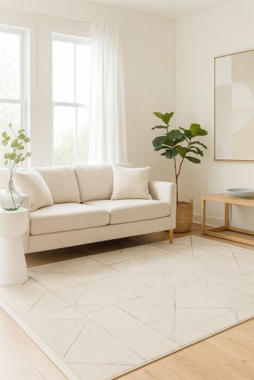 Nevada85 Cream Brown Geometric Indoor Rug