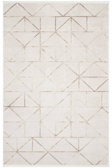 Nevada85 Cream Brown Geometric Indoor Rug
