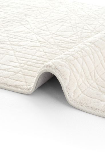 Safir85 Cream Patterned Plain Indoor Rug