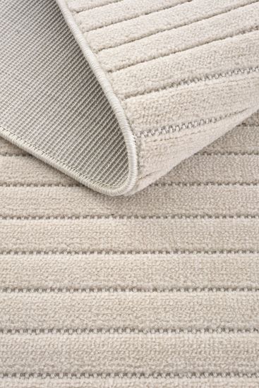 Oliver85 Beige Modern Stripes Area Rug