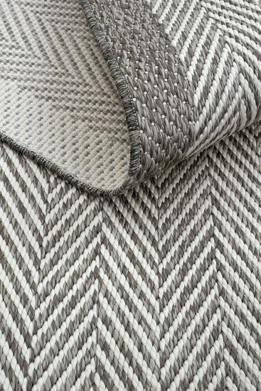 Smart85 Jute & Sisal Bordered Grey Cream Outdoor Area Rug