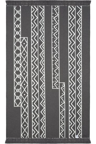 Lovely85 Cream Grey Aztec Scandi Bedroom Rug