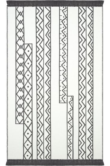 Lovely85 Cream Grey Aztec Scandi Bedroom Rug