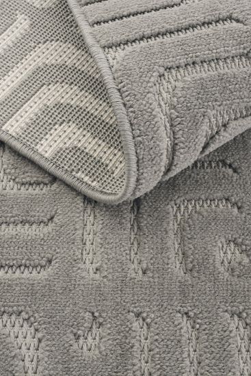Oliver85 Grey Scandi Geometric Bedroom Rug