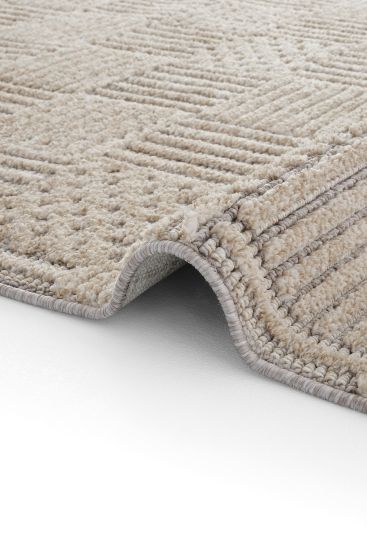 Jerry85 Beige Grey Modern Patchwork Living Room Rug