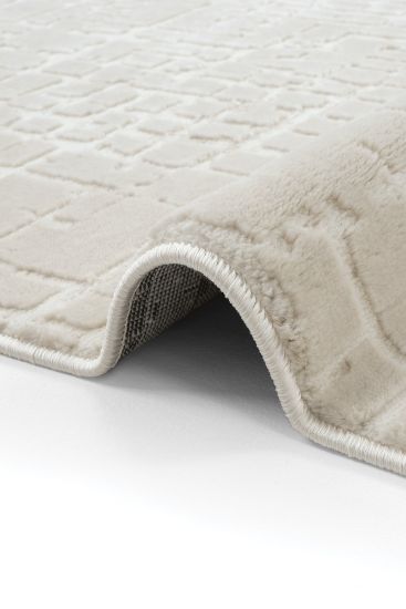 Nevada85 Beige Cream Plain Patterned Living Room Rug