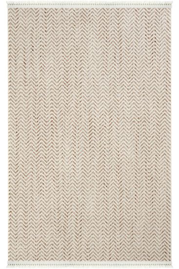 Olinda85 Cream Beige Modern Chevron Living Room Rug