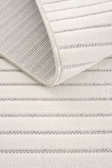 Oliver85 Cream Modern Stripes Bedroom Rug
