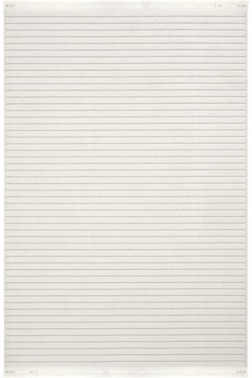 Oliver85 Cream Modern Stripes Bedroom Rug