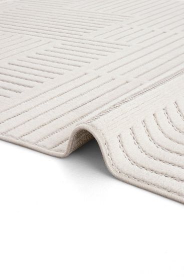 Oliver85 Cream Scandi Geometric Living Room Rug