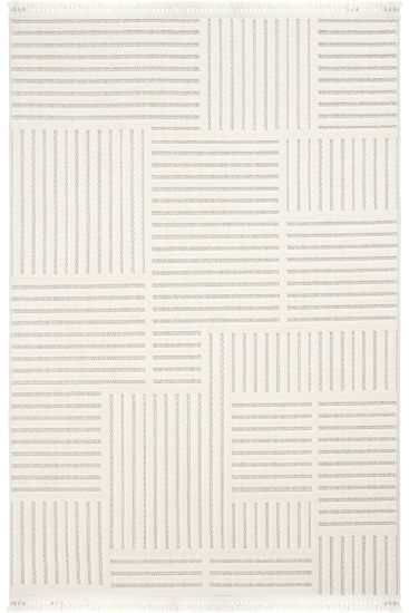 Oliver85 Cream Scandi Geometric Living Room Rug