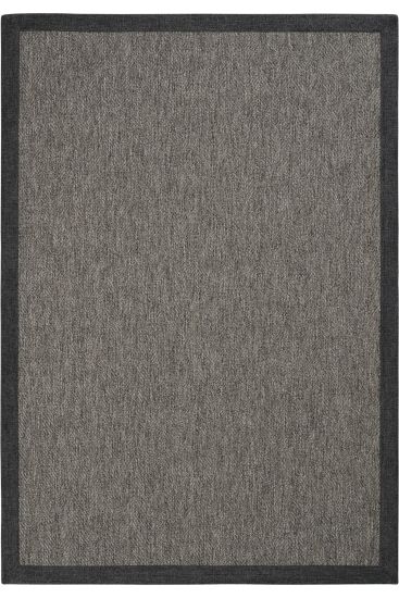 Sisal85 Grey Charcoal Bordered Jute & Sisal Outdoor Area Rug