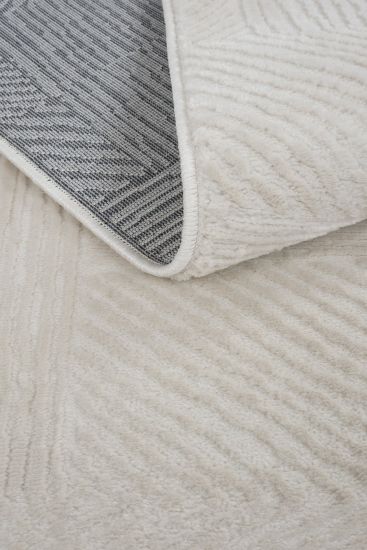 Nevada85 Cream Beige Modern Plain Area Rug