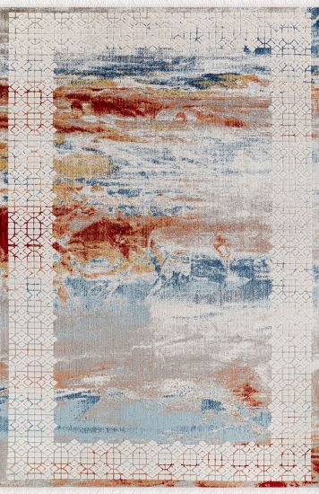Kolor75 Cream Multicolour Modern Abstract Living Room Rug