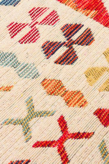 Beykoz85 Geometric Bordered Multicolour Living Room Rug