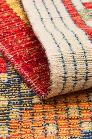Beykoz85 Multicolour Geometric Bordered Area Rug