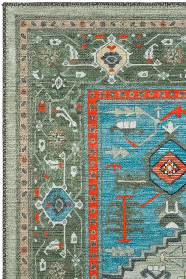Beylerbeyi85 Multicolour Oriental Bordered Indoor Rug