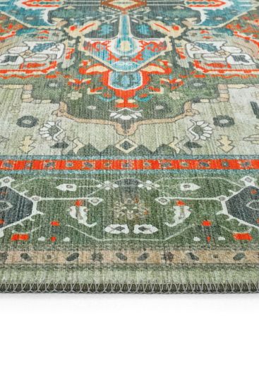 Beylerbeyi85 Multicolour Oriental Bordered Indoor Rug