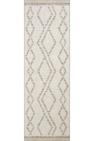Carnival85 Cream Modern Patterned Bedroom Rug