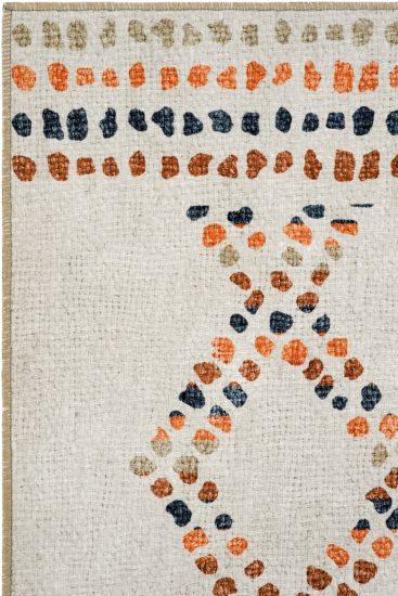 Carnival85 Cream Modern Patterned Bedroom Rug