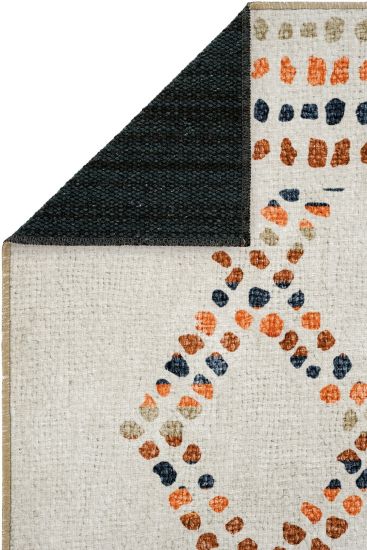 Carnival85 Cream Modern Patterned Bedroom Rug