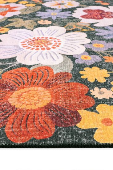 Coloris85 Floral Multicolour Living Room Rug