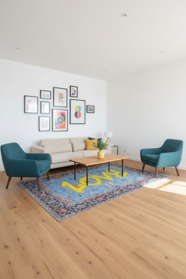 Daisy85 Multicolour Modern Patterned Living Room Rug