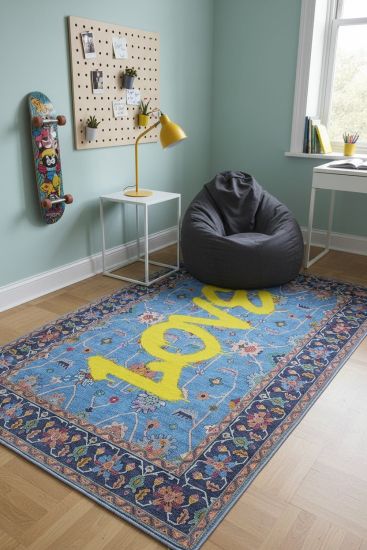 Daisy85 Multicolour Modern Patterned Living Room Rug