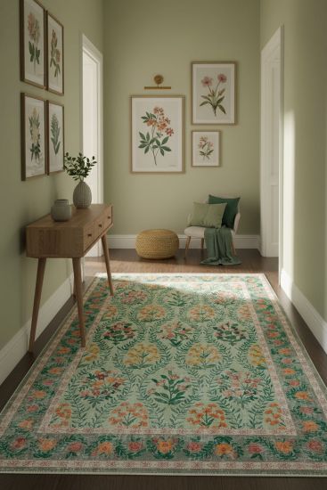 Daisy85 Multicolour Oriental Bordered Bedroom Rug