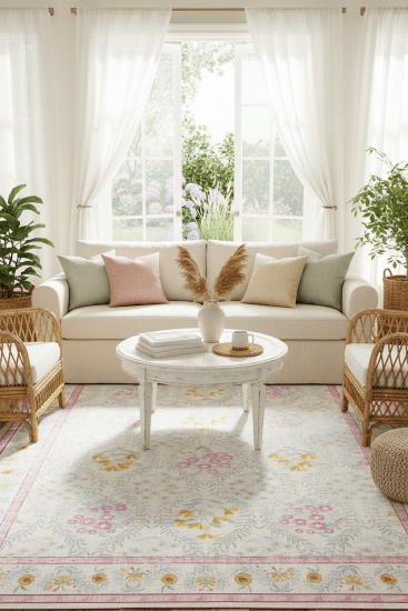 Daisy85 Multicolour Modern Patterned Bedroom Rug