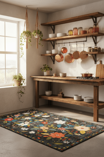 Daisy85 Patterned Bordered Multicolour Bedroom Rug