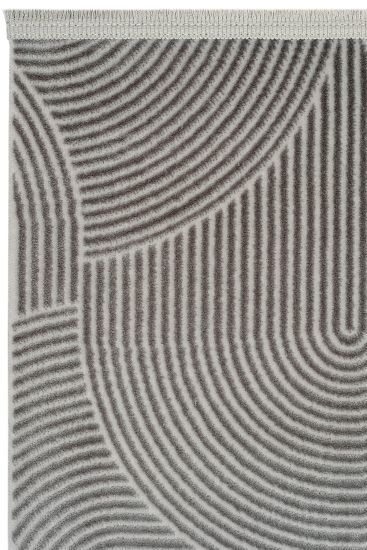 Lena85 Grey Modern Geometric Living Room Rug