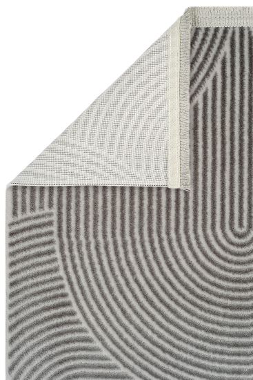 Lena85 Grey Modern Geometric Living Room Rug