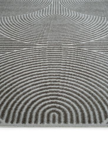 Lena85 Grey Modern Geometric Living Room Rug