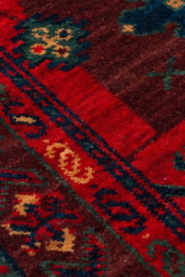 Mardin85 Red Blue Modern Patterned Bedroom Rug