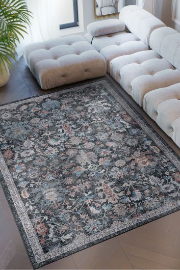 Multicolour Private85 Patterned Bordered Bedroom Rug