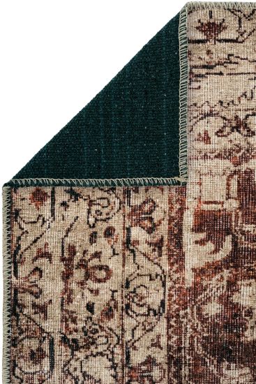 Private85 Beige Red Oriental Bordered Living Room Rug