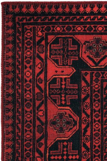 Private85 Red black Modern Oriental Bedroom Rug