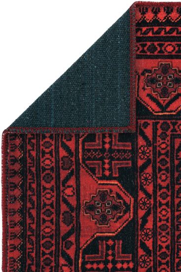 Private85 Red black Modern Oriental Bedroom Rug