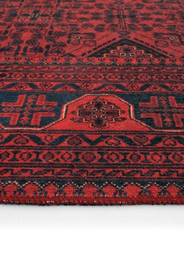 Private85 Red black Modern Oriental Bedroom Rug