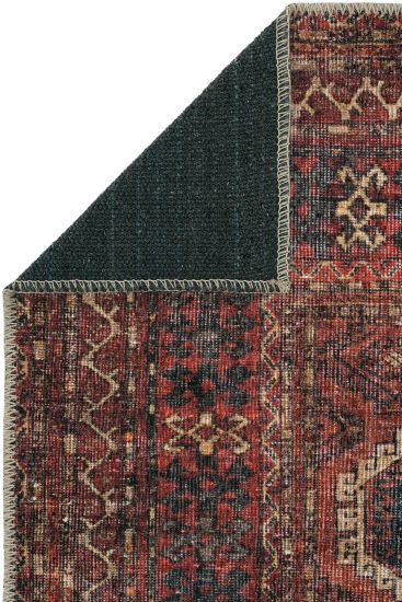 Private85 Modern Oriental Red black Bedroom Rug
