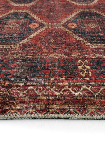 Private85 Modern Oriental Red black Bedroom Rug
