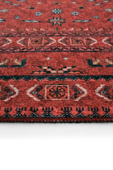 Private85 Red black Oriental Bordered Living Room Rug