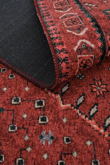 Private85 Red black Oriental Bordered Living Room Rug