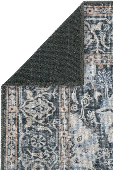 Private85 Grey Blue Oriental Bordered Area Rug