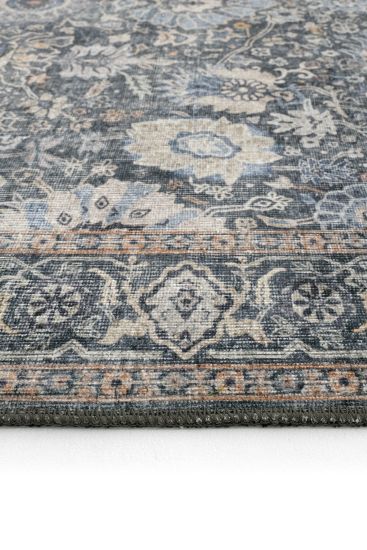 Private85 Grey Blue Oriental Bordered Area Rug
