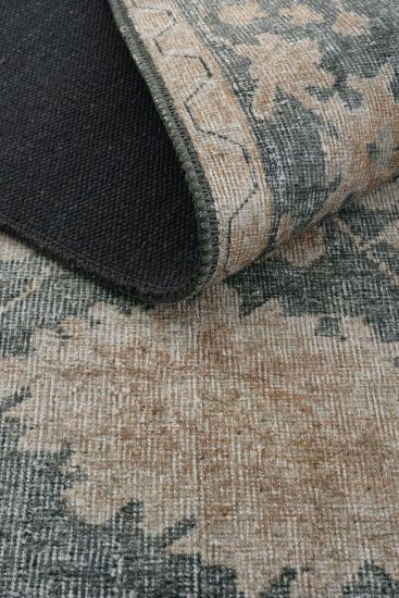 Private85 Blue Beige Oriental Bordered Indoor Rug