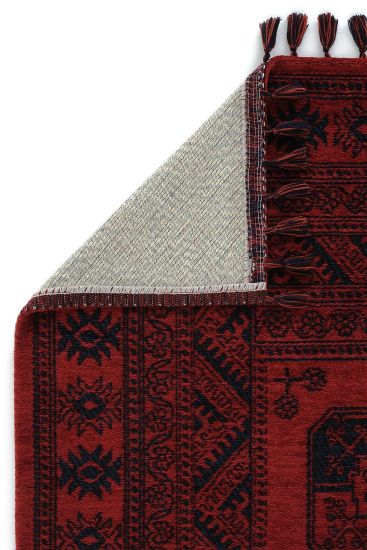 Atlas85 Red Black Oriental Bordered Indoor Rug