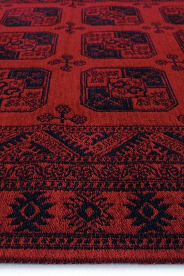 Atlas85 Red Black Oriental Bordered Indoor Rug