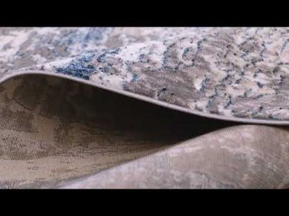 Ombrea Grey Blue Abstract Bedroom Rug